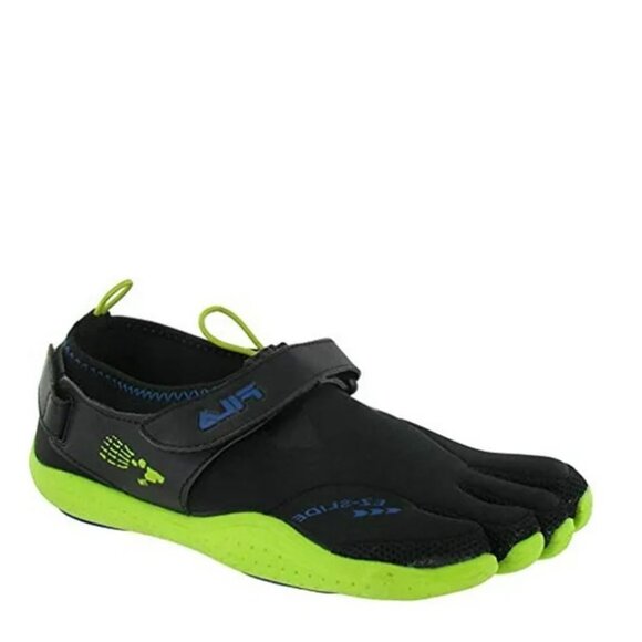 Fila Skele-toes Ez Slide Black/Lime Punch/Turkish Sea Drainage Water Shoes - Picture 1 of 14